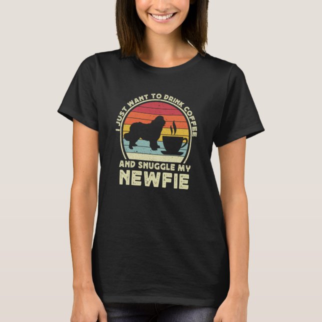 Camiseta Coffee And Newfie For Men Women Newfoundland Dog D (Frente)