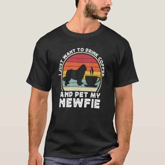 Camiseta Coffee And Newfie For Men Women Newfoundland Dog D (Frente)