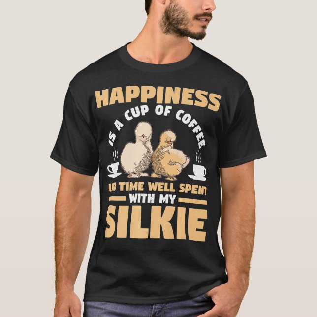 Camiseta Coffee and Silkie chickens whisperer  (Frente)
