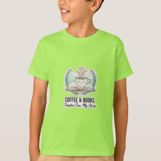 Camiseta Coffee & Books Kids' T-Shirt | Cute Reading Lover 