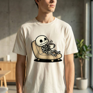 Camiseta Coffee Break – Grim Reaper Dark Humor Coffee