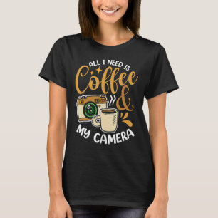 Camiseta Coffee & Camera Fotografia Aroma Coffee