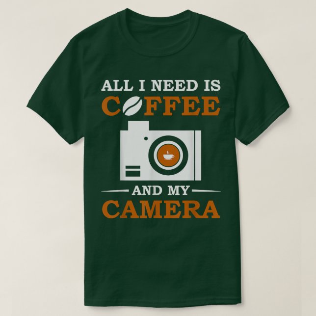 Camiseta Coffee Camera Photographer Photography Lens Photoj (Frente do Design)