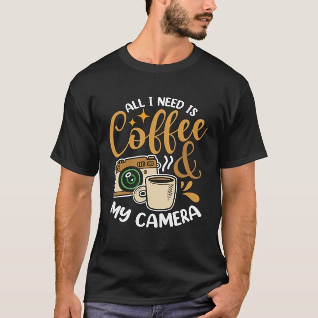 Camiseta Coffee & Camera Photography Aroma Quote (Frente)