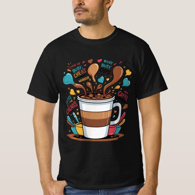 Camiseta Coffee Chaos & Confidence T-Shirt – Funny Motivati (Frente)