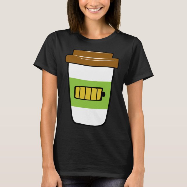 Camiseta Coffee Charging  Battery Graphic Plus Size (Frente)