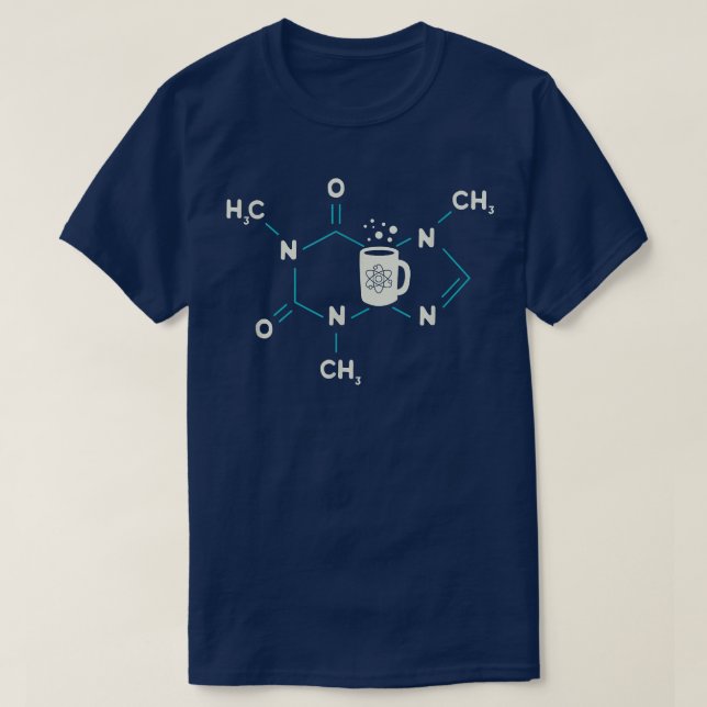 Camiseta Coffee Chemistry Caffeine Molecule Structure Scien (Frente do Design)