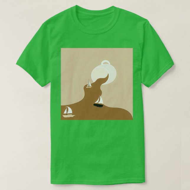 Camiseta Coffee Derramar River Scenery 1 (Frente do Design)