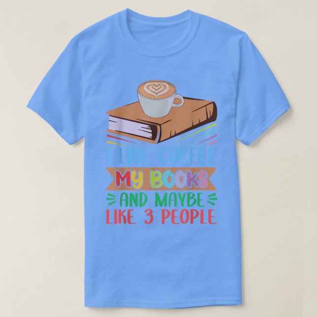 Camiseta Coffee e Book Lover Caffeine Cotes para Café A (Frente do Design)