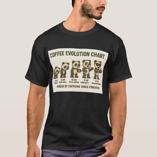 Camiseta Coffee Evolution Chart | Funny Panda Morning (Frente)