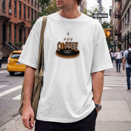 Camiseta Coffee First – Funny Coffee Lover Typography Desig