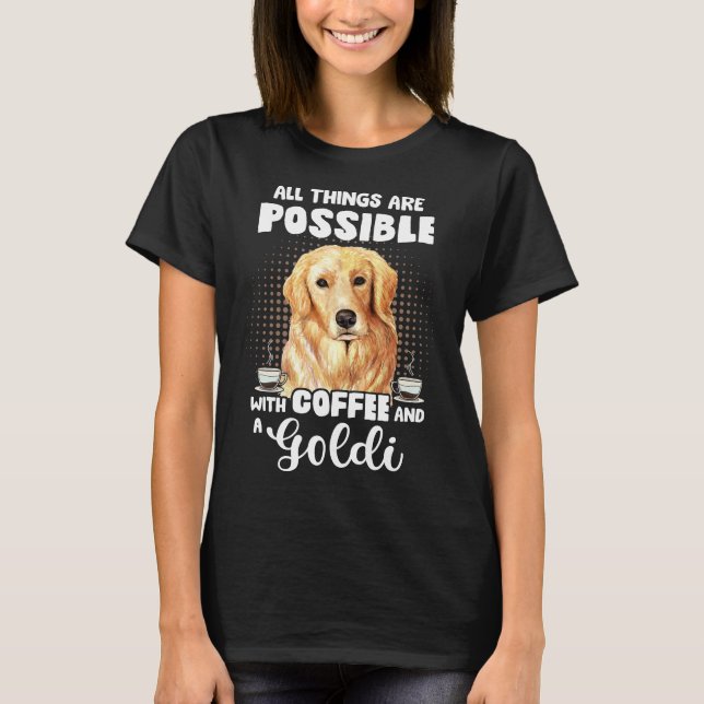Camiseta Coffee Golden Retriever Funny Saying Dog Espresso  (Frente)
