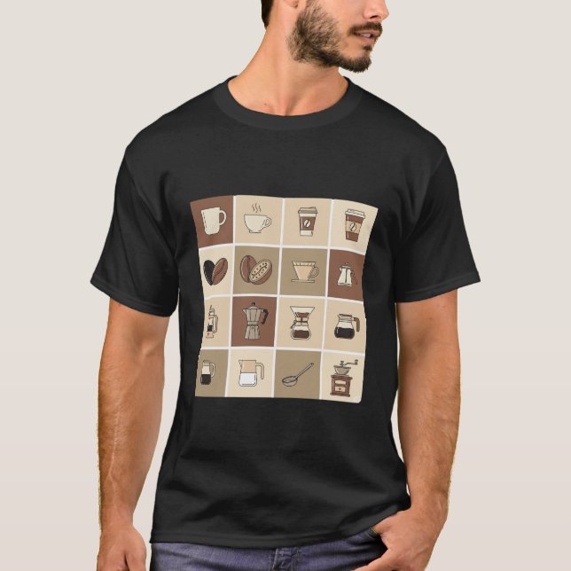 Camiseta Coffee Lover's Icon Grid (Frente)