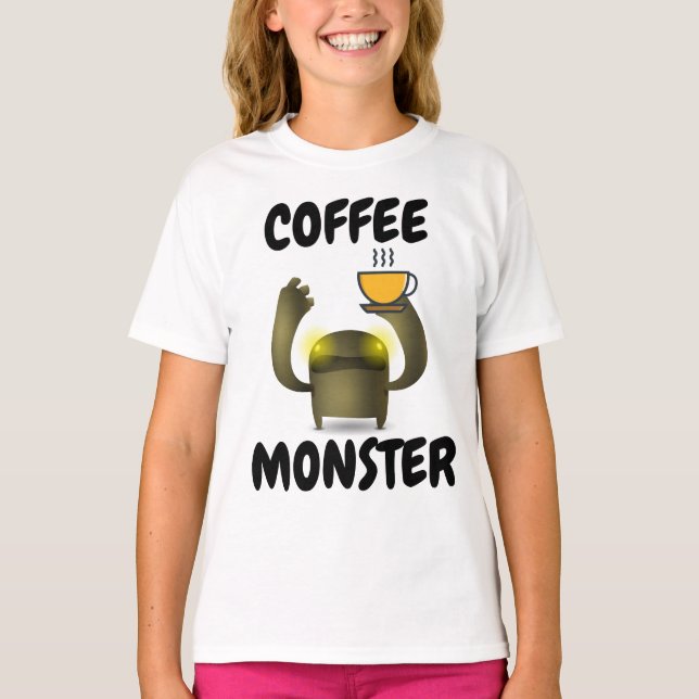 Camiseta COFFEE MONSTER Funny Kids T-shirts (Frente)