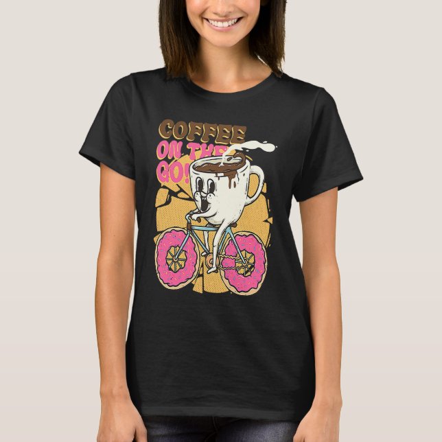 Camiseta Coffee on the Go Surreal Pun Caffeine Coffee Lover (Frente)