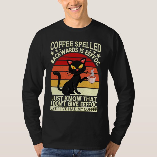 Camiseta Coffee spelled backwards is eeffoc drinker Barista (Frente)