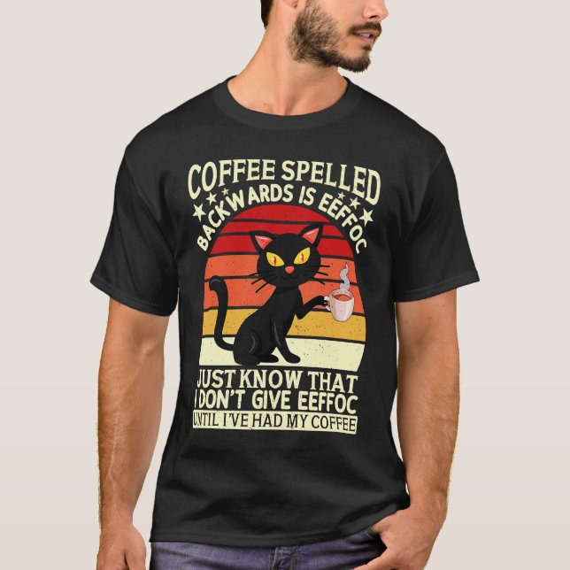 Camiseta Coffee spelled backwards is eeffoc drinker Barista (Frente)