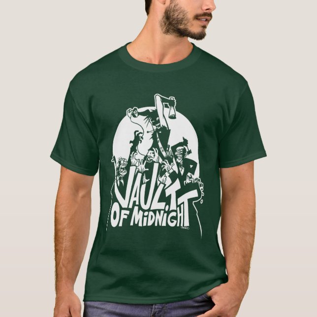 Camiseta Cofre de amigos meninos zumbis da meia-noite (Frente)