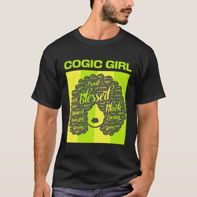 Camiseta COGIC Girl Christian Woman Afro (Frente)