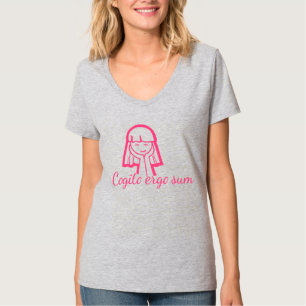Camiseta Cogito ergo sum pensante t-shirt rosa-menina