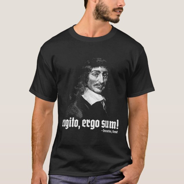 Camiseta Cogito Ergo Sum René Descartes Princípios Filosose (Frente)