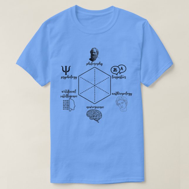 Camiseta Cognitive Science Hexagon Dark Academia Cogsci neu (Frente do Design)