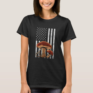 Camiseta Cogumelo América EUA Bandeira Procura Morels Caçad