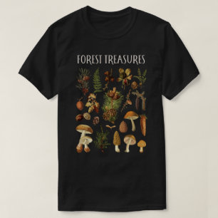 Camiseta Cogumelo Botânico da Floresta de Pinheiros Vintage