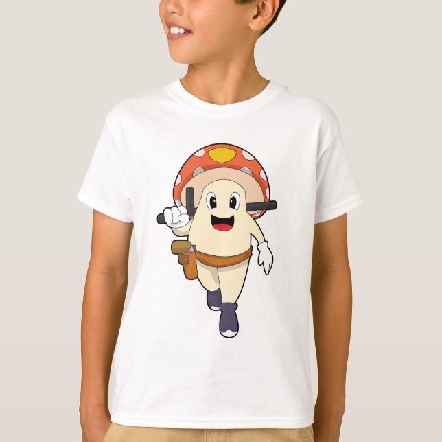 Camiseta Cogumelo como oficial de polícia na Polícia (Frente)