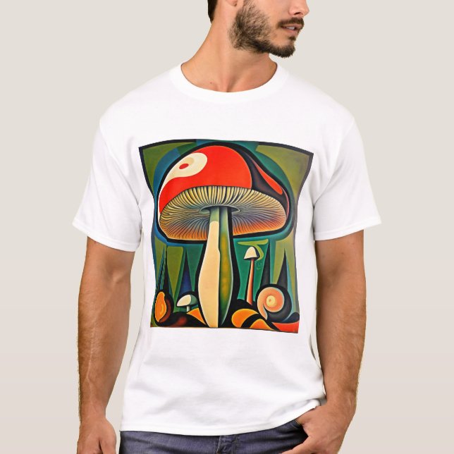 Camiseta Cogumelo de arte picasso  (Frente)