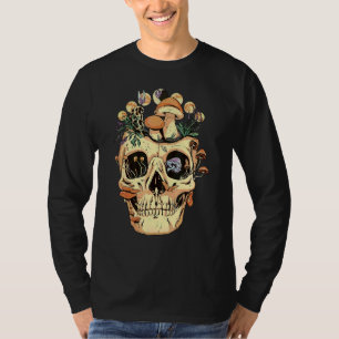 Camiseta Cogumelo de Crânio Retro Forrageamento de Fungos M