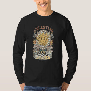 Camiseta Cogumelo do Sol Celestial Fase da Lua Borboleta Se