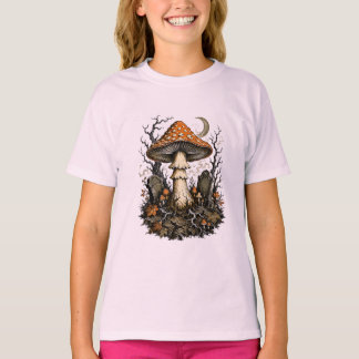 Camiseta Cogumelo Encantado de Halloween Floresta Gótica Vi