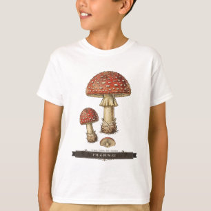 Camiseta Cogumelo Engraçado para Crianças "Sou Um Fun-Gi" C
