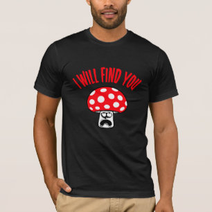 Camiseta Cogumelo Eu Vou Te Encontrar Assustado Olhando Par