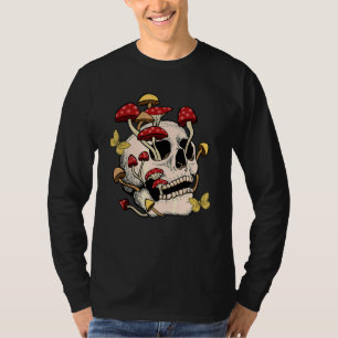 Camiseta Cogumelo Mágico Psilocibina Cogumelos Crânio Face 
