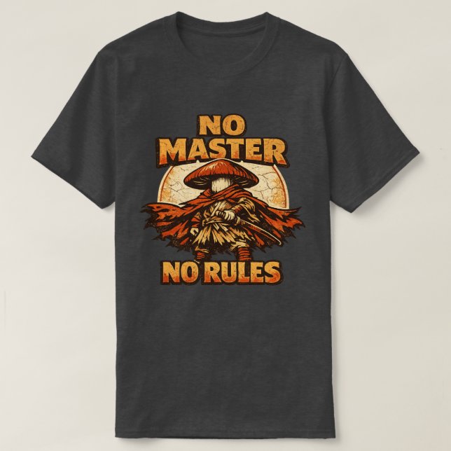 Camiseta Cogumelo Ronin – SEM MESTRE SEM REGRAS  (Frente do Design)