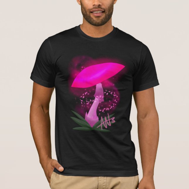 Camiseta Cogumelo Rosa bonito (Frente)