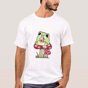 Camiseta Cogumelo Sapo Goblincore Micologia Estilo Criativo