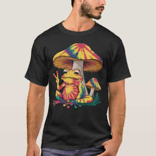 Camiseta Cogumelo Tie Dye E Símbolo De Paz De Rã Animal Hip