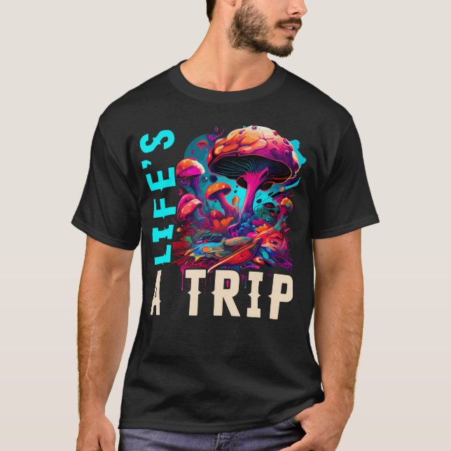 Camiseta Cogumelo Trippy da Vida É Uma Viagem 	 Co (Frente)