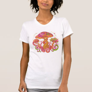 Camiseta Cogumelo Trippy Psicodélico - Boho Colorido 