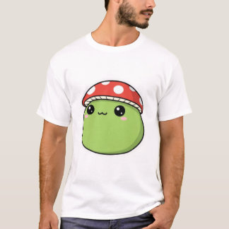 Camiseta Cogumelo Verde Kawaii
