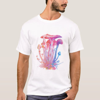 Camiseta Cogumelos Abstrato de Aquarela