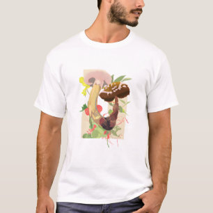 Camiseta Cogumelos Abstrato de Aquarela