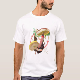 Camiseta Cogumelos Abstrato de Aquarela
