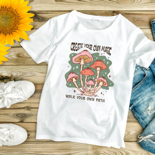 Camiseta Cogumelos Boho Inspirador Motivacional