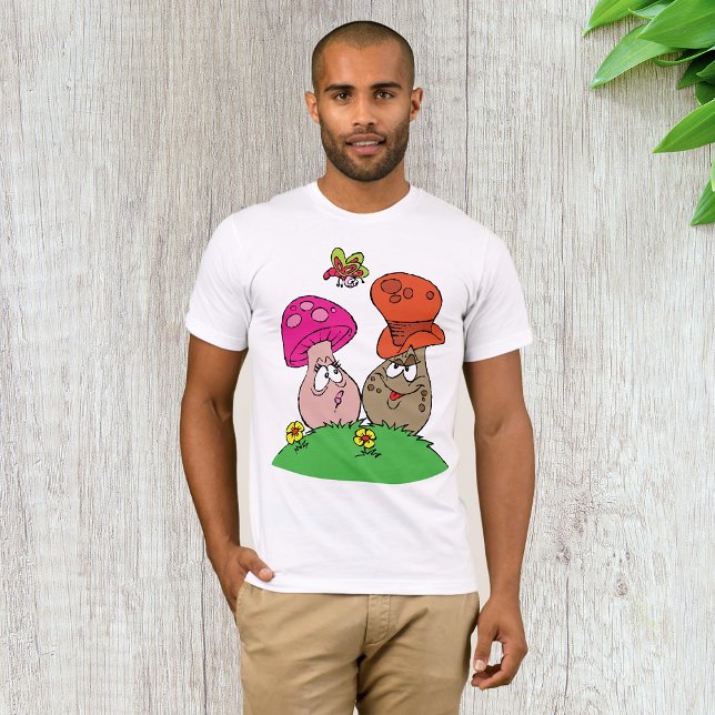 Camiseta Cogumelos Cartoon Mens T-Shirt (Criador carregado)