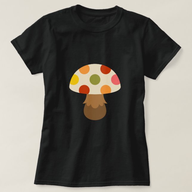 Camiseta Cogumelos colorido, T-Shirt (Frente do Design)