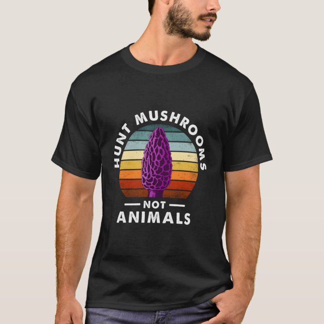 Camiseta Cogumelos De Caça Não Animais Caçando Mais Os Ping (Frente)